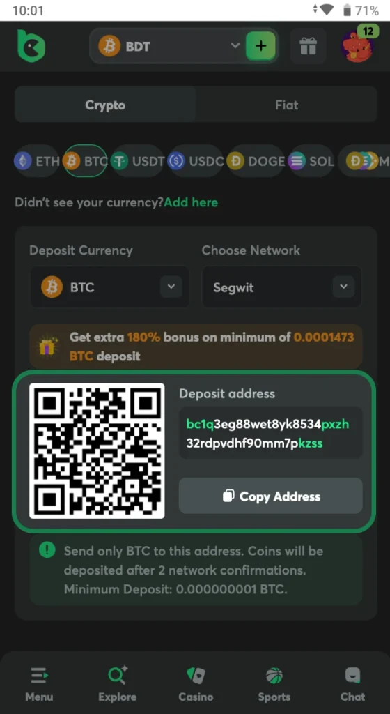 Copy Wallet Address