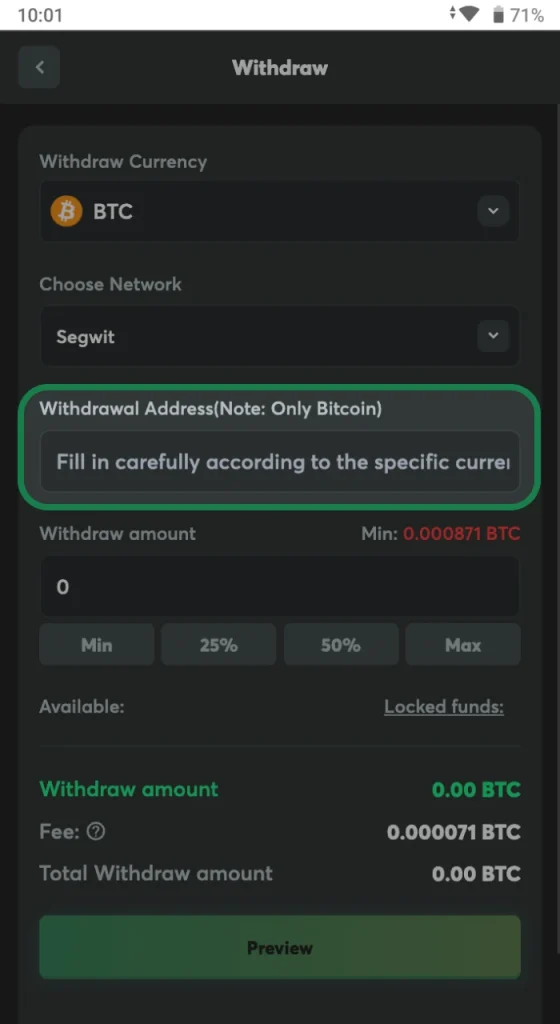 Enter Your Wallet Address